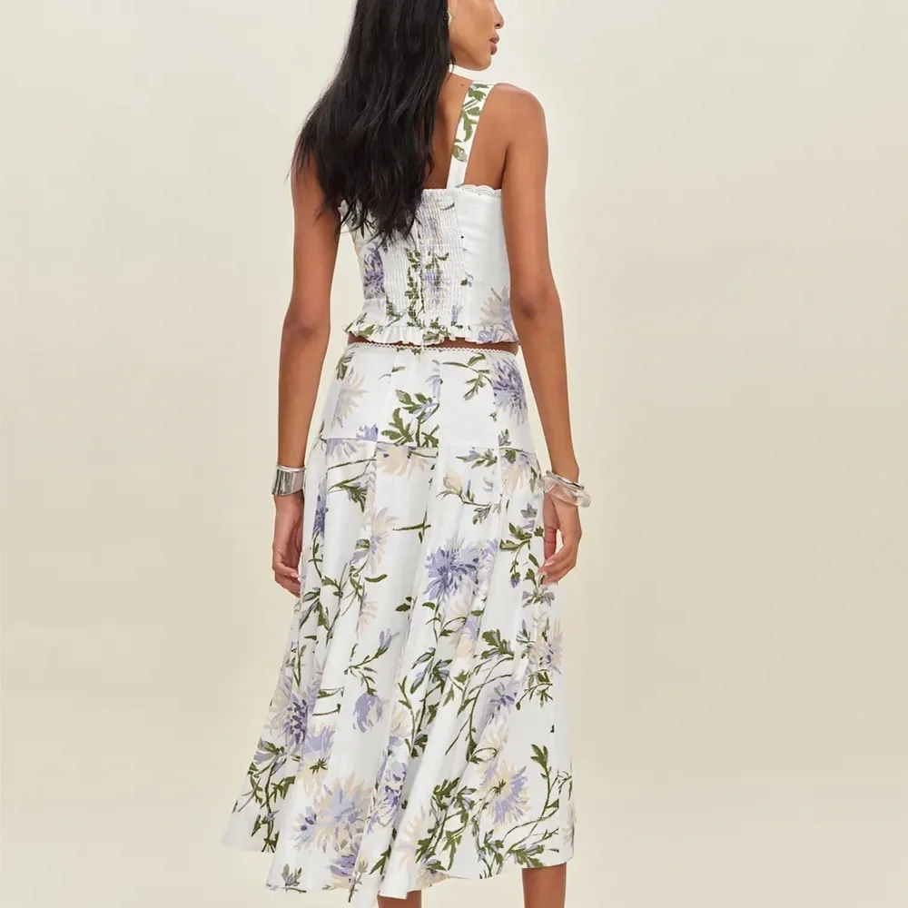 Reformation Anatolia Linen Two Piece Ivory - Size 8